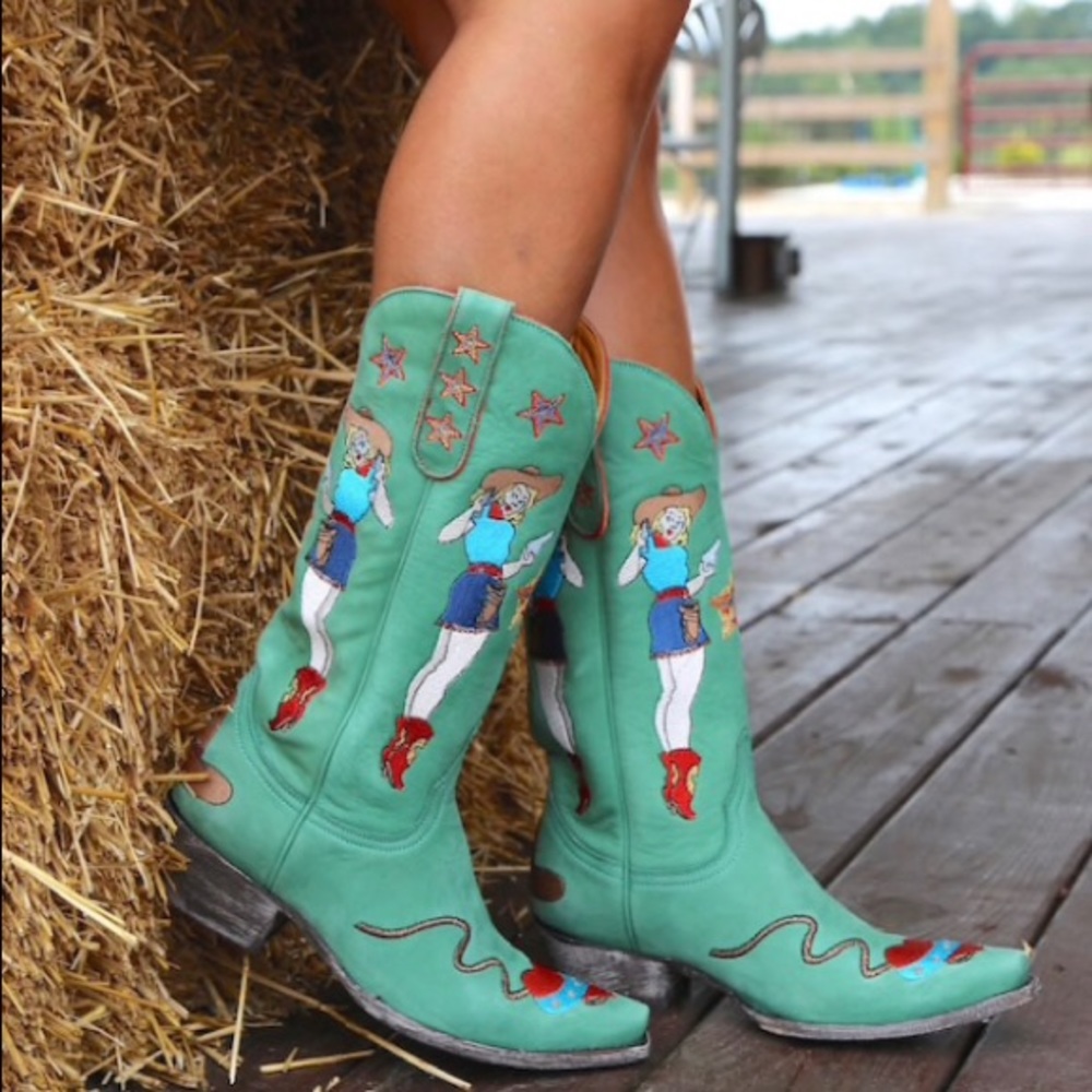 Old Gringo Cowgirl Guns Turquoise Boots Sz 9 NWOT